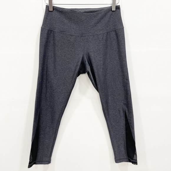 Zella Pants - Z by Zella Dark Grey Crop Mesh Legging High Rise M